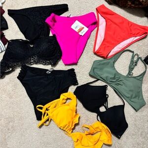 Alia Women's Bikini Collection - Black, Pink, Orange, Green, Yellow